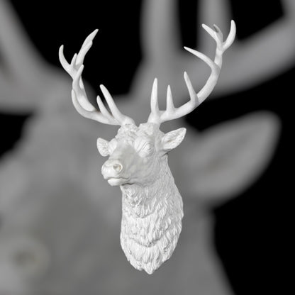 Elegant White Stag Head Wall Sculpture – Resin Wall Art | Sign of the times Stoke