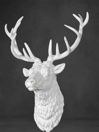 Elegant White Stag Head Wall Sculpture – Resin Wall Art | Sign of the times Stoke