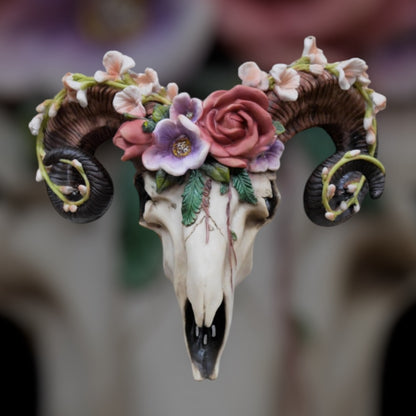 Floral Ram Skull Wall Head – Rustic Wall Décor with Intriguing Charm | Sign of the times Stoke