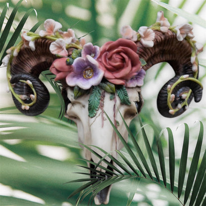 Floral Ram Skull Wall Head – Rustic Wall Décor with Intriguing Charm | Sign of the times Stoke