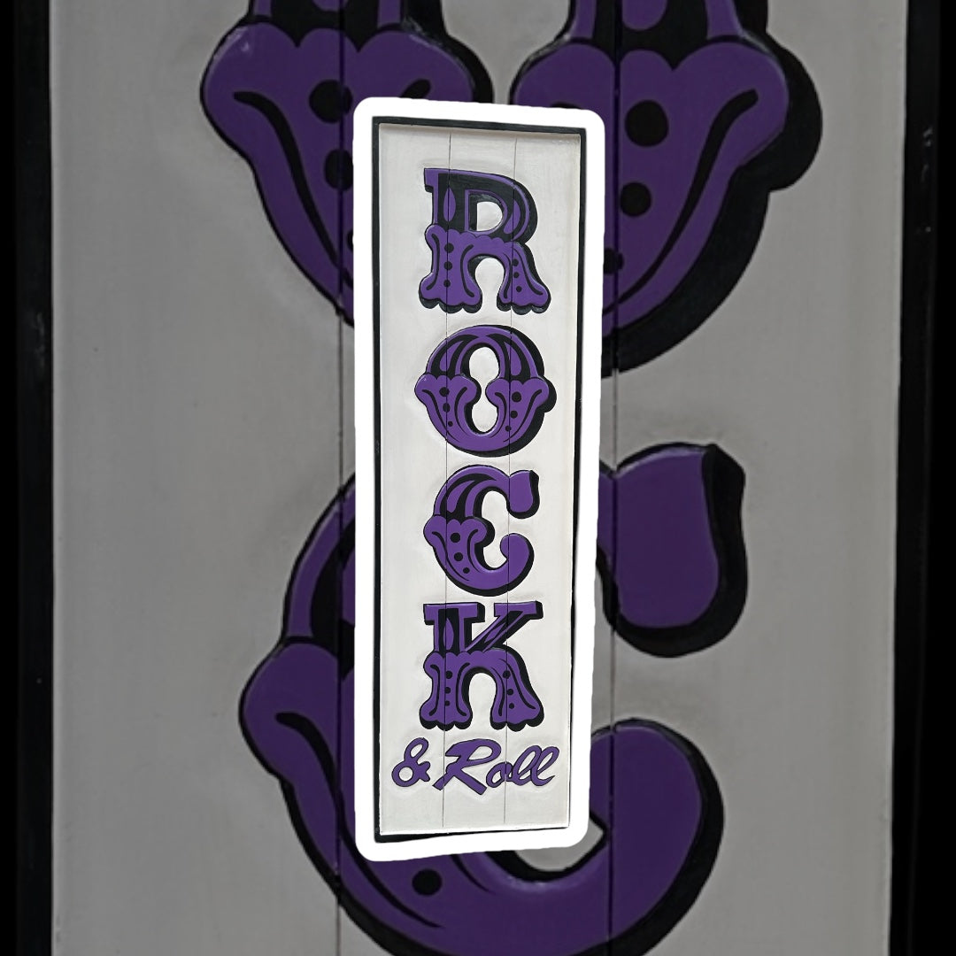 Funky "Rock and Roll" Sign - Hand-Painted MDF Wall Art | Sign of the times Stoke