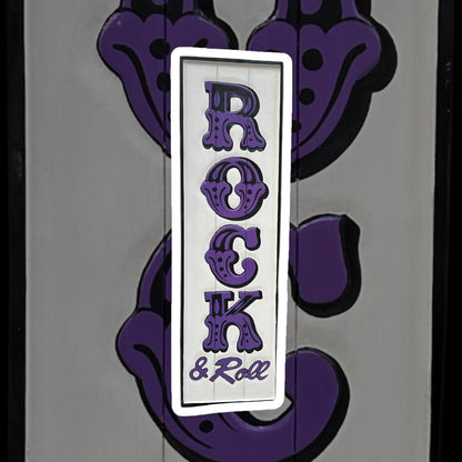 Funky "Rock and Roll" Sign - Hand-Painted MDF Wall Art | Sign of the times Stoke