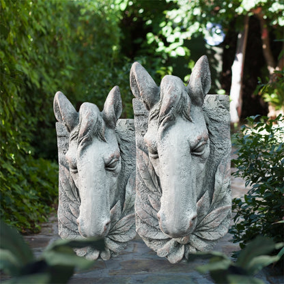 Wall-Mounted Stone-Look Horse Head - Elegant Horse Sculpture for Home Décor | Sign of the times Stoke