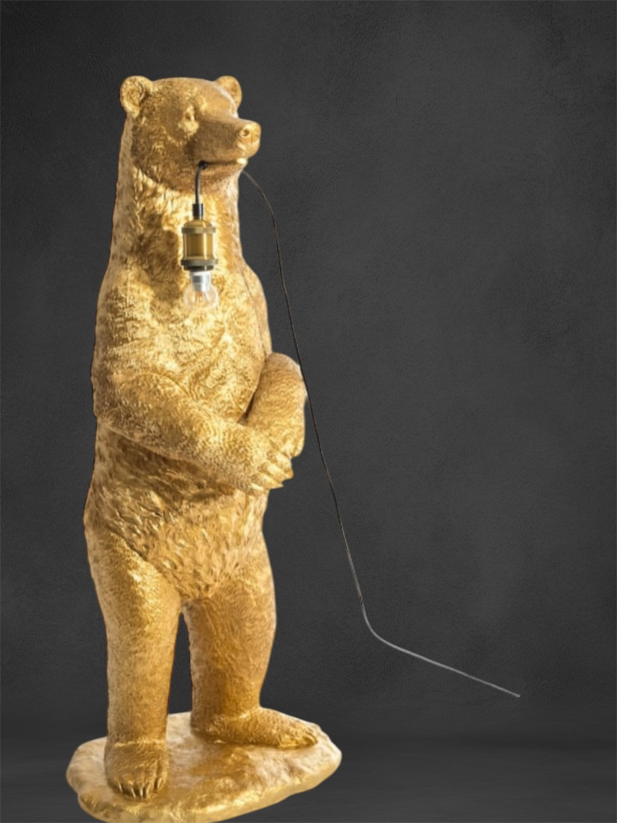 Antique Gold Standing Bear Floor Lamp – Unique Statement Lighting for Your Home | Sign of the times Stoke