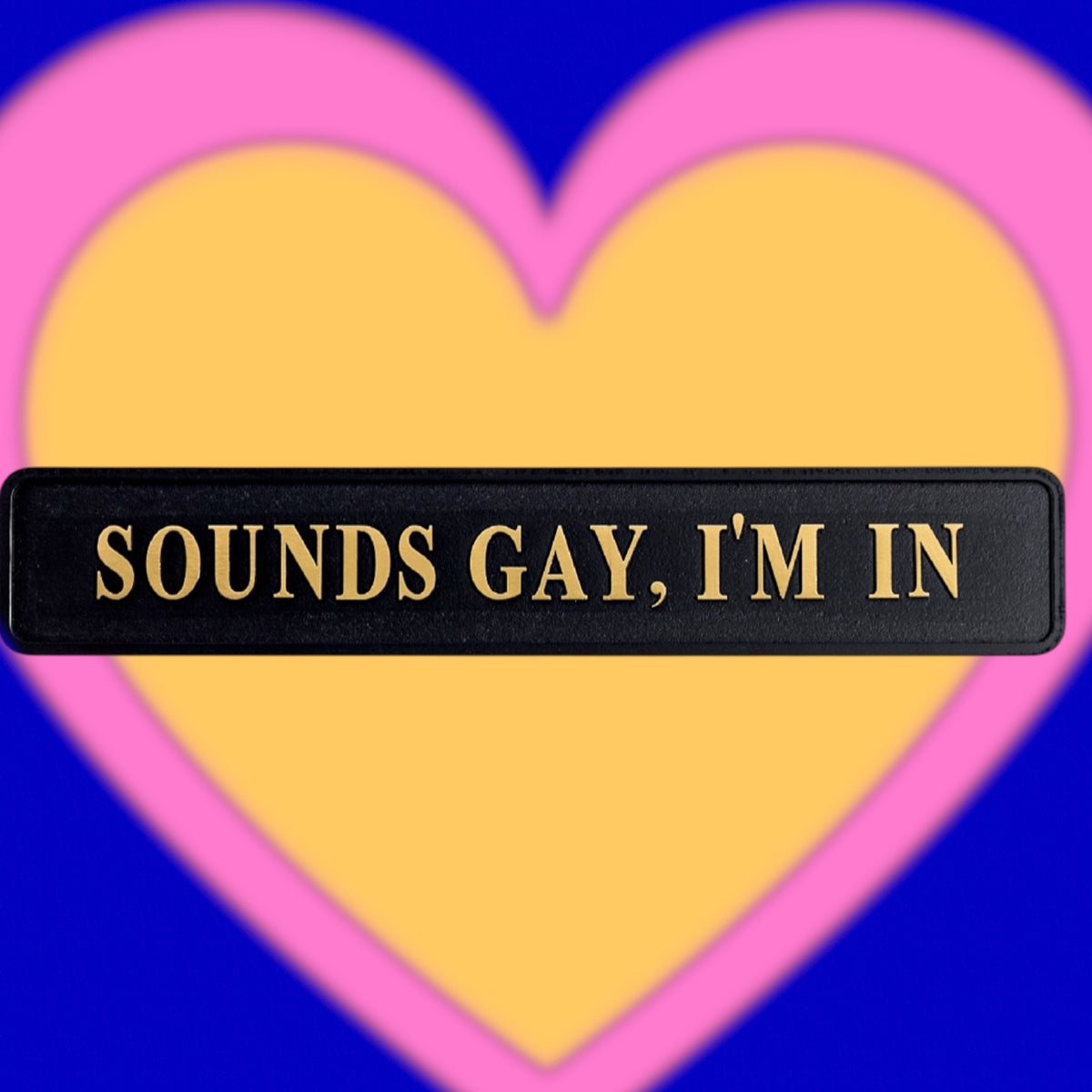 Sounds Gay, I'm In" Sign - Black and Gold MDF Wall Art | Sign of the times Stoke