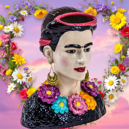 Ceramic Mexicana Bust Vase | Bold & Colorful Statement Décor | Sign of the times Stoke