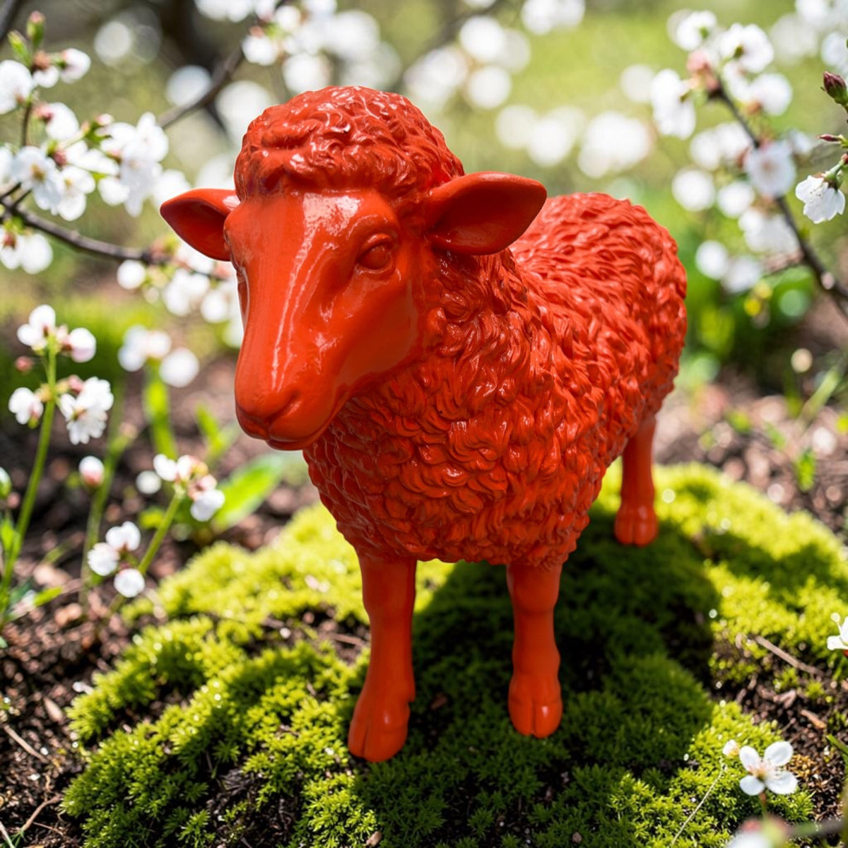 Orange Lamb – Bright Resin Indoor & Outdoor Ornament | Sign of the times Stoke