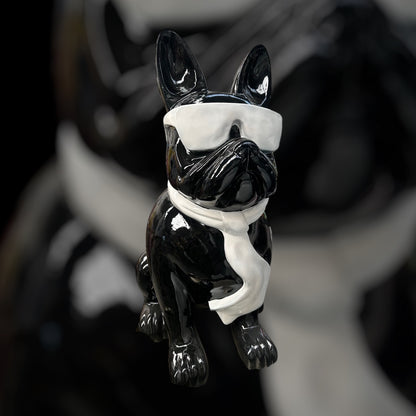 Frenchi Sculpture | Bold Black Fiberglass Decor with White Glasses | Sign of the times Stoke