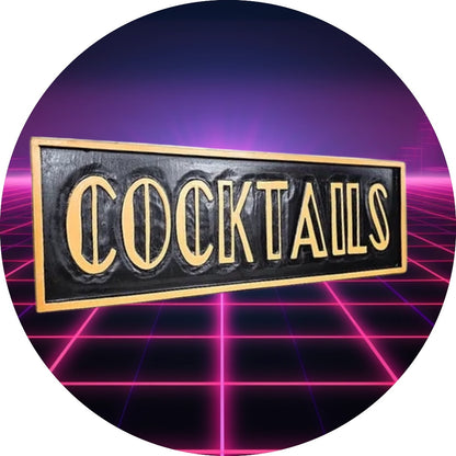 Elegant "Cocktails" Sign | Black & Gold Bar Wall Art | Sign of the times Stoke