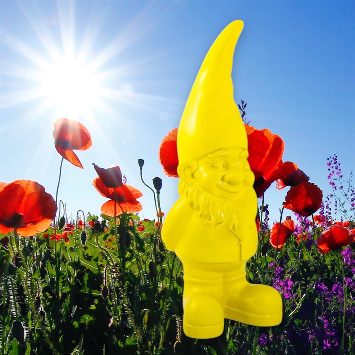 Giant Yellow Standing Gnome Figure - Joyful Garden or Home Decor | Sign of the times Stoke