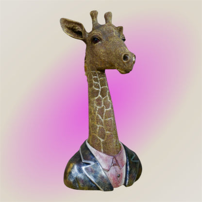 Detailed Resin Giraffe Bust – Elegant Free-Standing Sculpture | Sign of the times Stoke