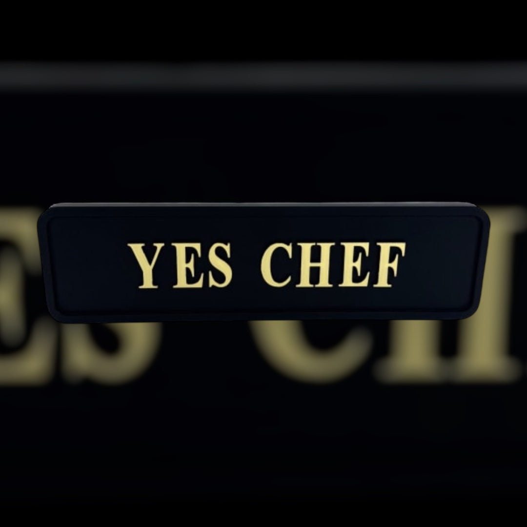 "Yes Chef" Wall Sign | Black & Gold Kitchen or Dining Room Decor | Sign of the times Stoke