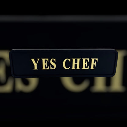 "Yes Chef" Wall Sign | Black & Gold Kitchen or Dining Room Decor | Sign of the times Stoke