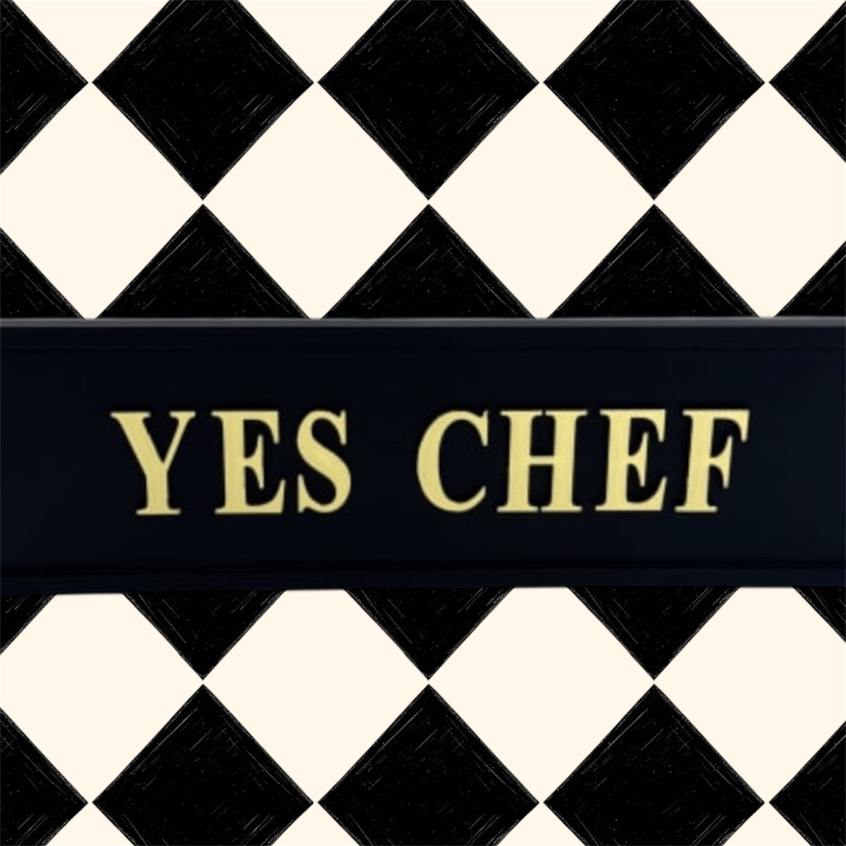"Yes Chef" Wall Sign | Black & Gold Kitchen or Dining Room Decor | Sign of the times Stoke