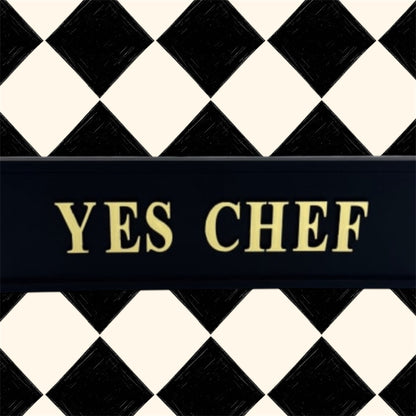 "Yes Chef" Wall Sign | Black & Gold Kitchen or Dining Room Decor | Sign of the times Stoke