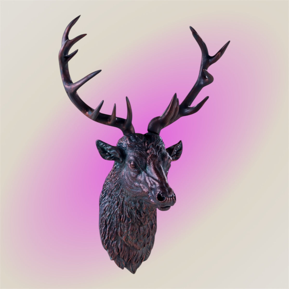 Bronze Stag Head Wall Sculpture - Elegant Resin Decor | Sign of the times Stoke
