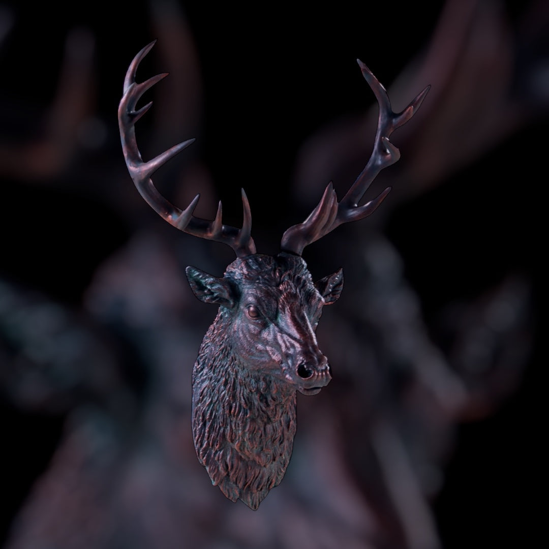 Bronze Stag Head Wall Sculpture - Elegant Resin Decor | Sign of the times Stoke