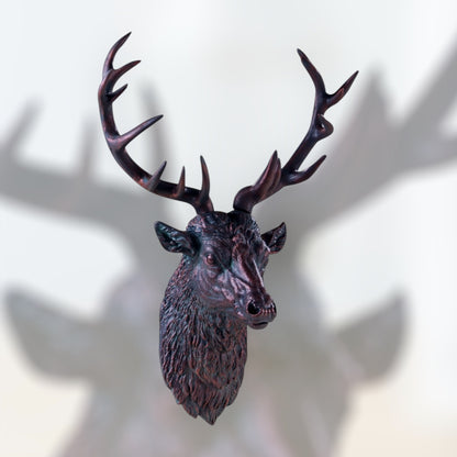 Bronze Stag Head Wall Sculpture - Elegant Resin Decor | Sign of the times Stoke