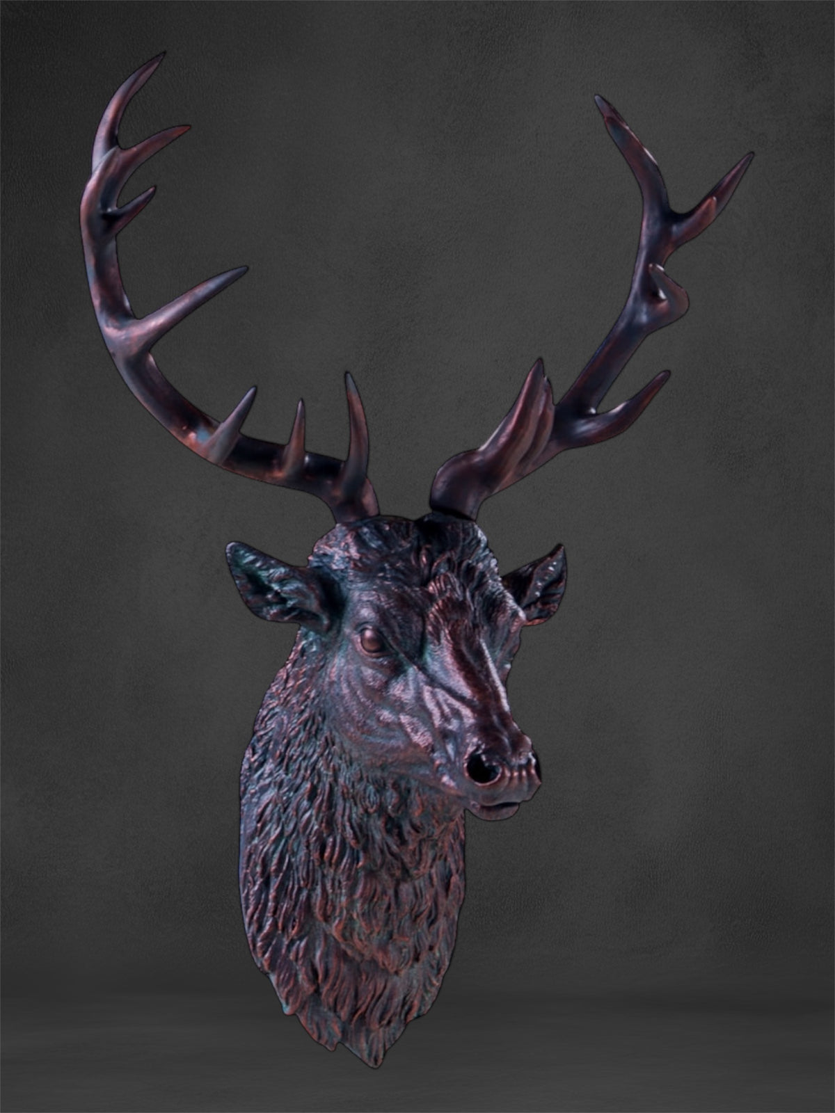 Bronze Stag Head Wall Sculpture - Elegant Resin Decor | Sign of the times Stoke