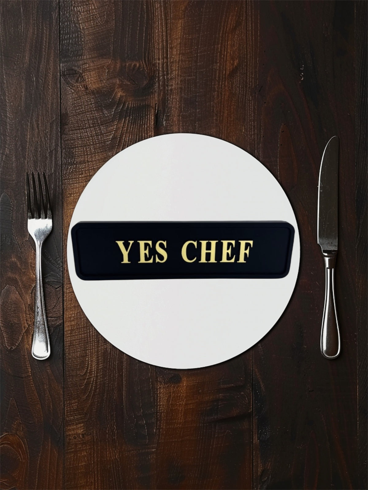 "Yes Chef" Wall Sign | Black & Gold Kitchen or Dining Room Decor | Sign of the times Stoke