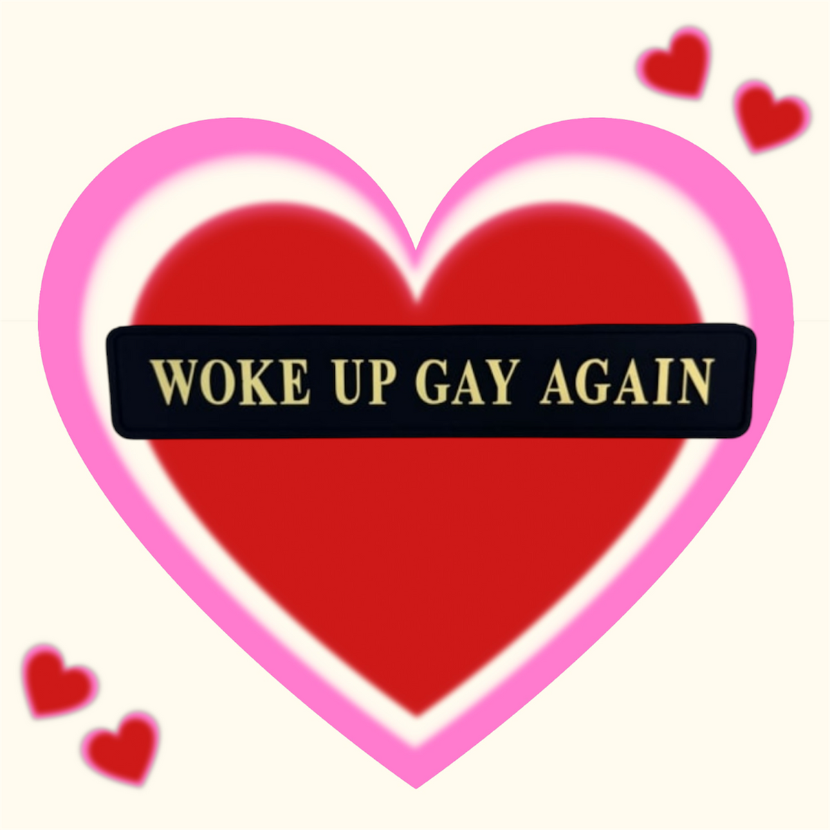 "Woke Up Gay Again" Wall Sign | Bold Black & Gold LGBTQ+ Pride Decor | Sign of the times Stoke