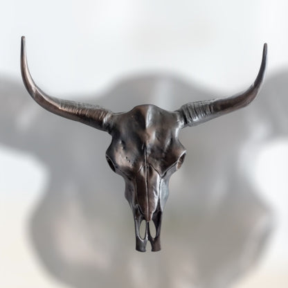 Antique Bronze Bull Wall Skull – Stunning Aluminium Sculpture with Shine Effect | Sign of the times Stoke