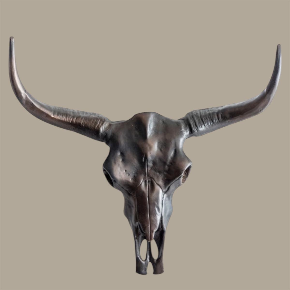 Antique Bronze Bull Wall Skull – Stunning Aluminium Sculpture with Shine Effect | Sign of the times Stoke