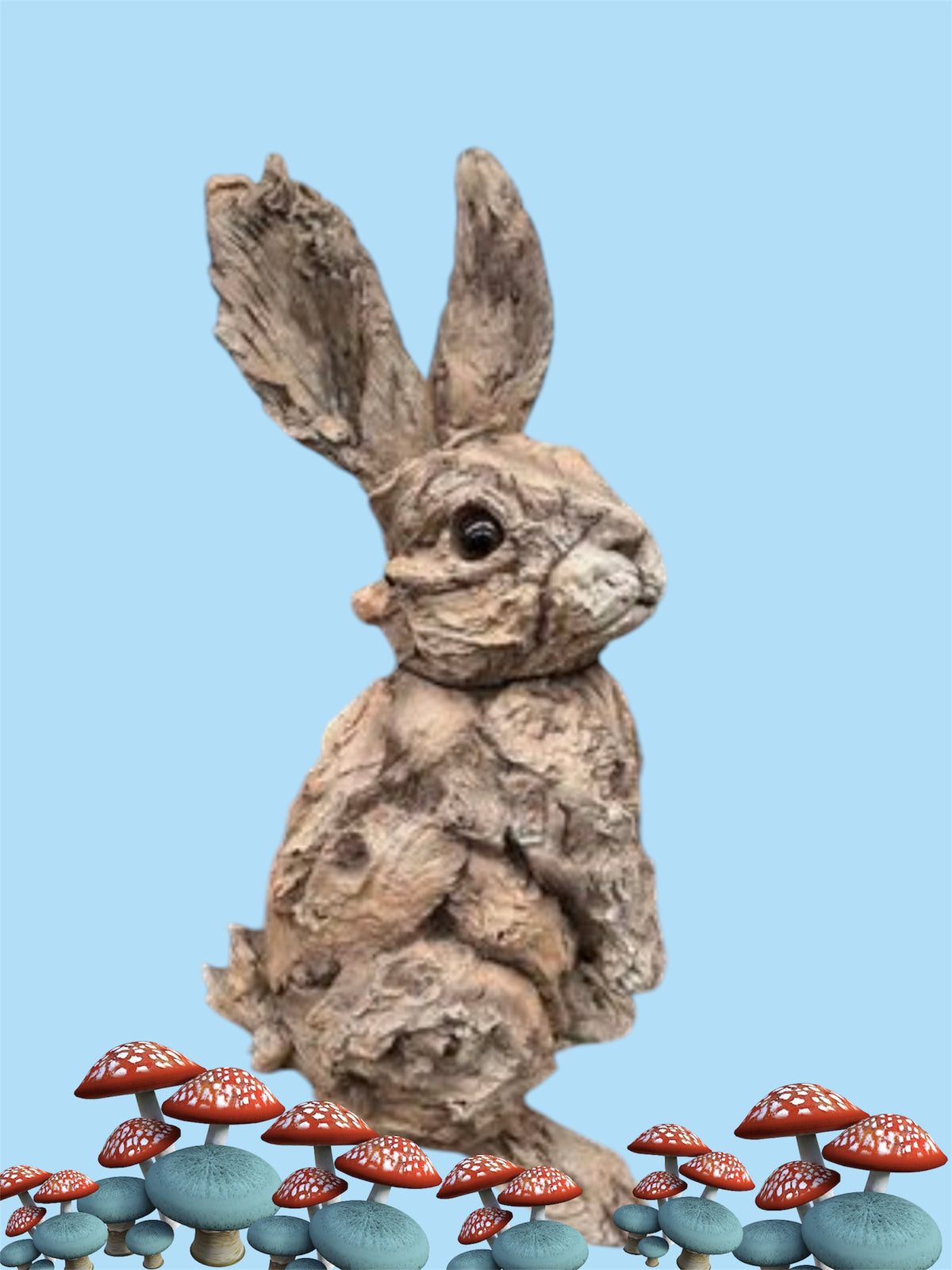 Rustic Rabbit Resin Sculpture – Wood-Look | Sign of the times Stoke