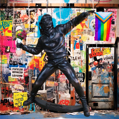 Banksy Inspired Mini Sculpture – Artistic Statement Piece | Sign of the times Stoke