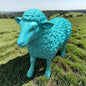 Turquoise Resin Lamb Sculpture – Indoor & Outdoor Sheep Garden Ornament | Sign of the times Stoke