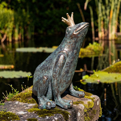 Prince Frog Sculpture - Charming Resin Frog for Indoor or Outdoor Decor