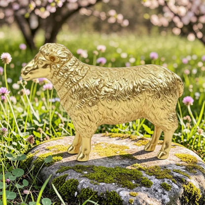 Large Gold Sheep Figure – Luxury Statement Animal Ornament