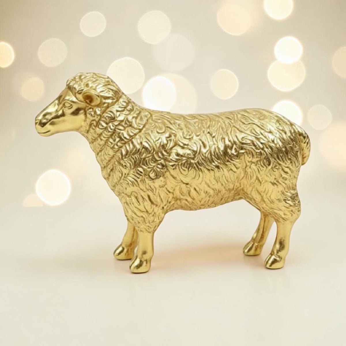Large Gold Sheep Figure – Luxury Statement Animal Ornament