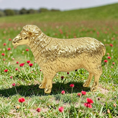 Large Gold Sheep Figure – Luxury Statement Animal Ornament