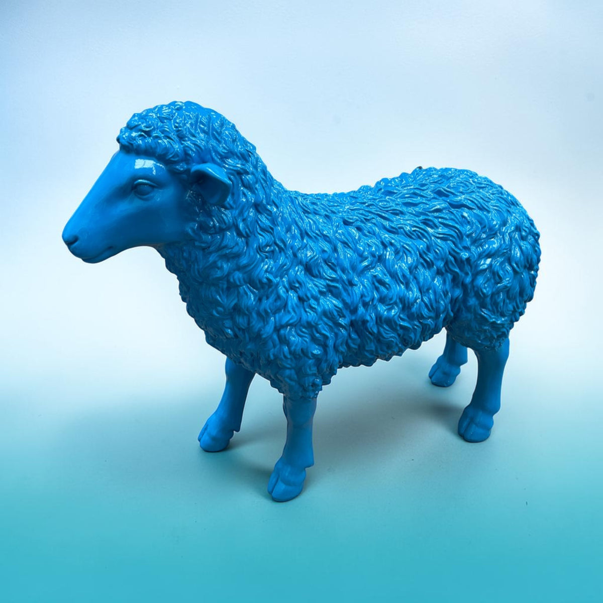 Blue Resin Sheep Sculpture – Large Indoor & Outdoor Animal Ornament | Sign of the times Stoke