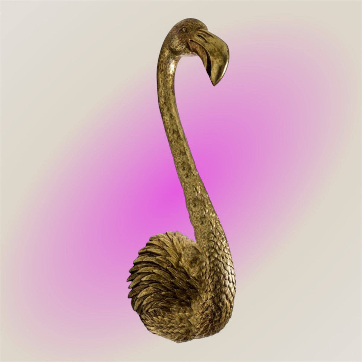 Gold Flamingo Wall Head – Elegant Animal Wall Decor | Sign of the times Stoke
