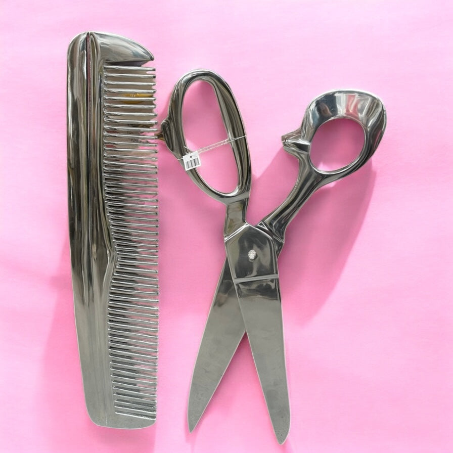 Large Polished Aluminium Scissors Wall Decor - Perfect for Barbers and Hair Salons | Sign of the times Stoke