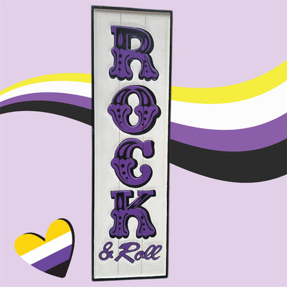 Funky "Rock and Roll" Sign - Hand-Painted MDF Wall Art | Sign of the times Stoke