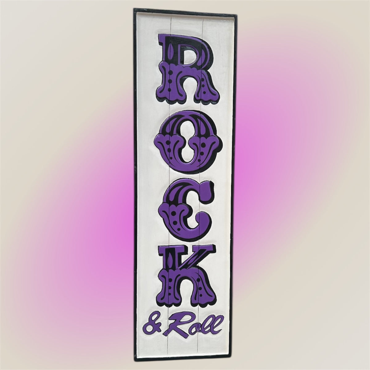 Funky "Rock and Roll" Sign - Hand-Painted MDF Wall Art | Sign of the times Stoke
