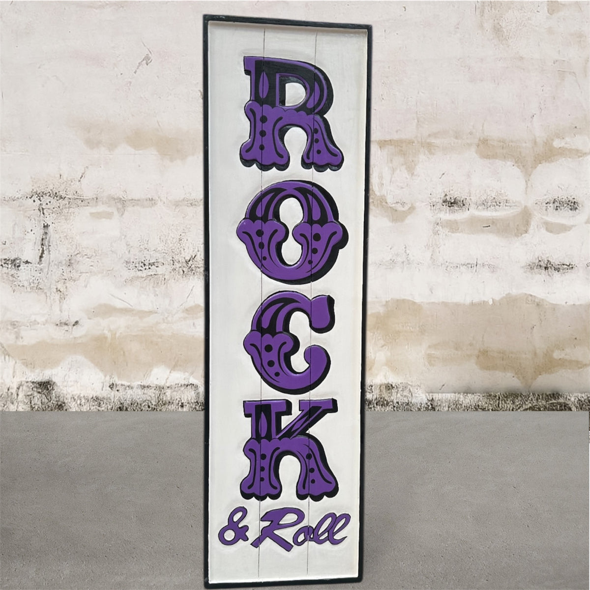 Funky "Rock and Roll" Sign - Hand-Painted MDF Wall Art | Sign of the times Stoke