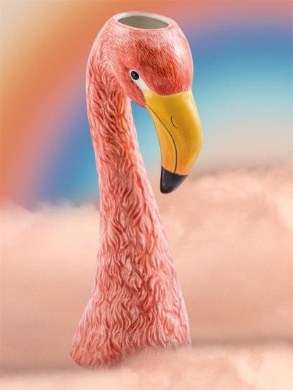 Large Ceramic Pink Flamingo Head Vase – Unique Decorative Statement Piece | Sign of the times Stoke