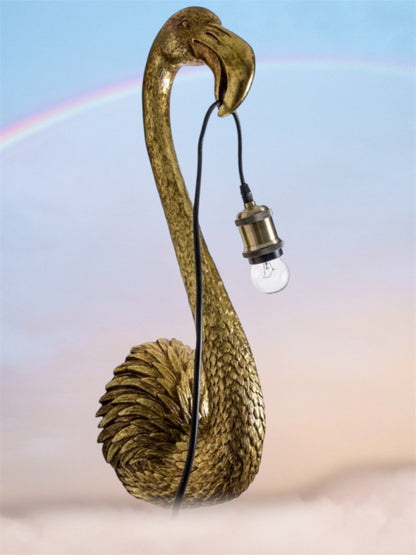Gold Flamingo Head Wall Light – Elegant and Unique Lighting Fixture | Sign of the times Stoke