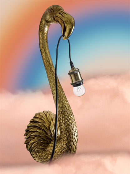 Gold Flamingo Head Wall Light – Elegant and Unique Lighting Fixture | Sign of the times Stoke