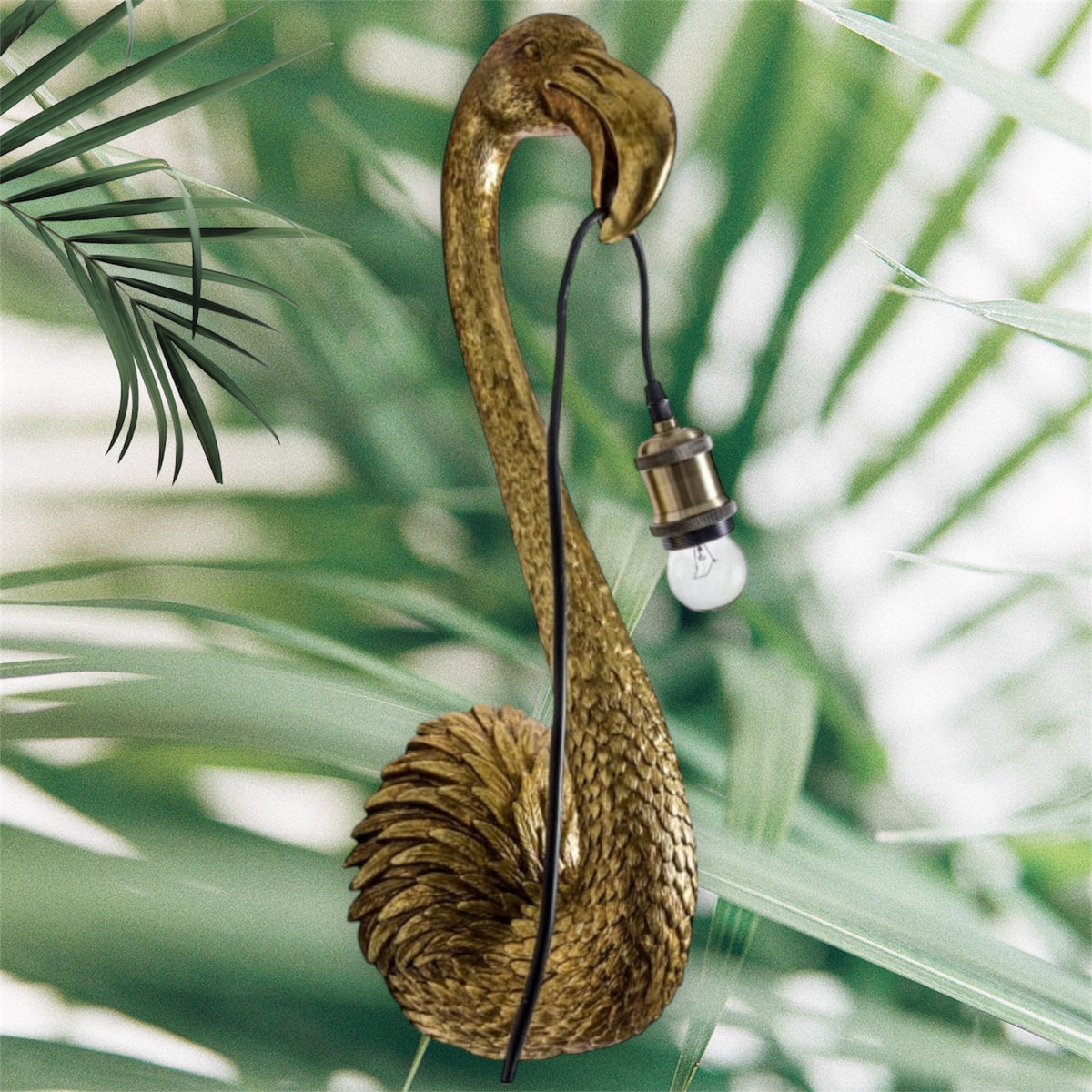 Gold Flamingo Head Wall Light – Elegant and Unique Lighting Fixture | Sign of the times Stoke