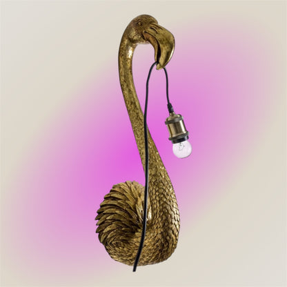 Gold Flamingo Head Wall Light – Elegant and Unique Lighting Fixture | Sign of the times Stoke