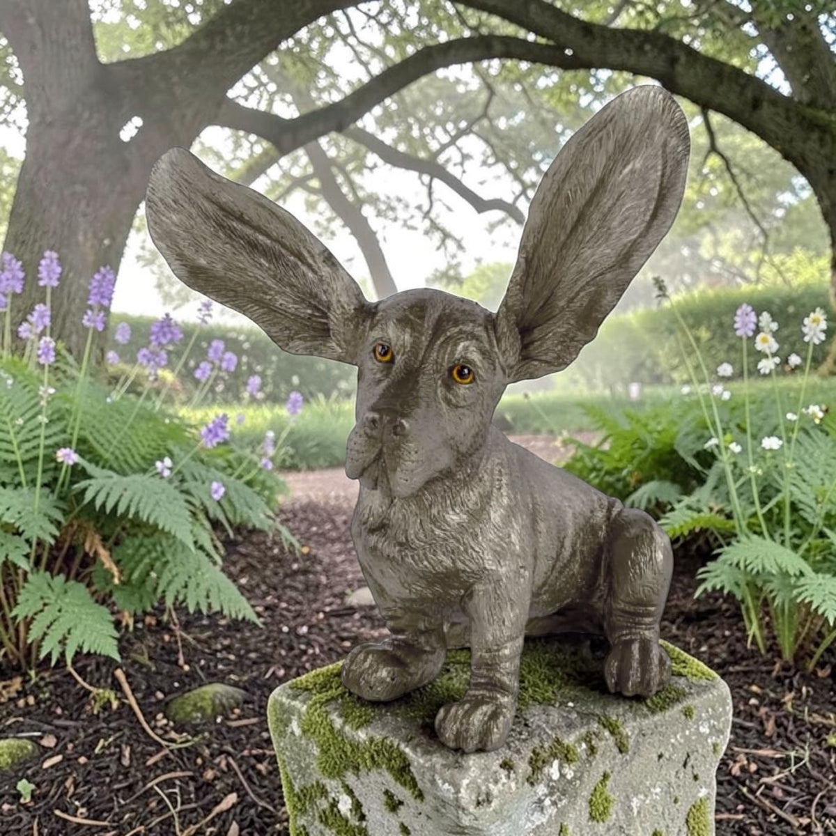 Silver Surprised Basset – Decorative Basset Hound Dog Figure | Sign of the times Stoke