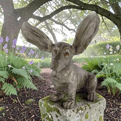 Silver Surprised Basset – Decorative Basset Hound Dog Figure | Sign of the times Stoke