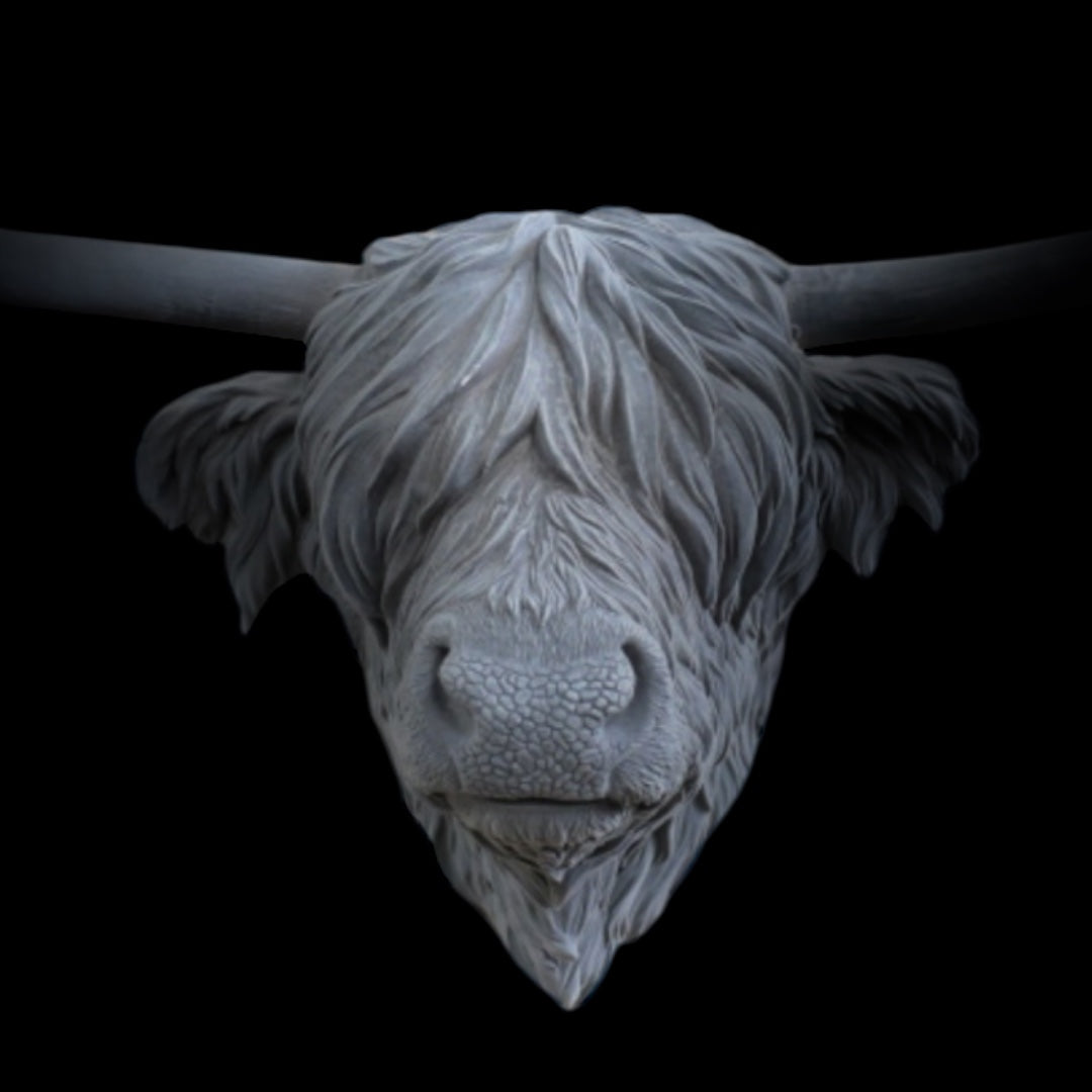 Grey Flock Cow Head Wall Mount | Velvet-Touch Animal Wall Art | Sign of the times Stoke