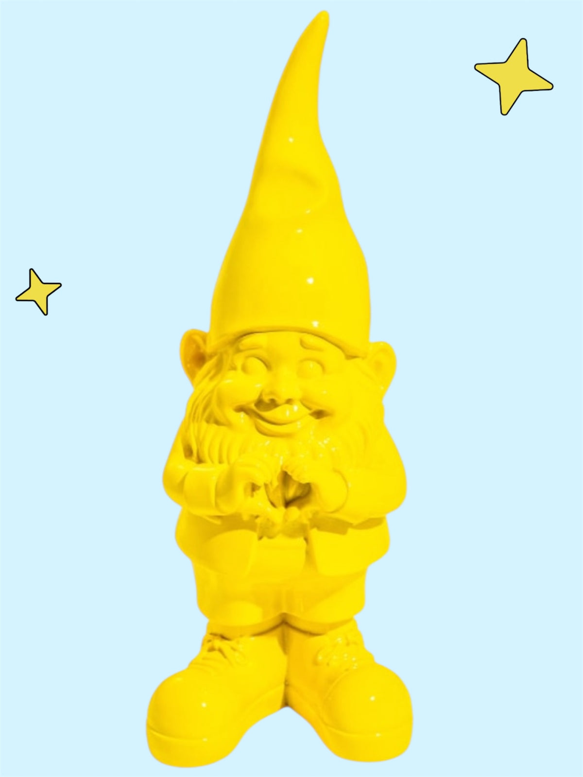 Medium Bright Yellow "Heart Hands" Gnome Figure – Whimsical and Loving Decor | Sign of the times Stoke