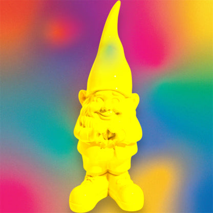 Medium Bright Yellow "Heart Hands" Gnome Figure – Whimsical and Loving Decor | Sign of the times Stoke